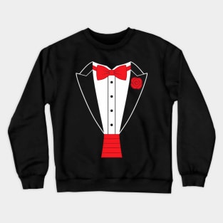 Tuxedo Red Bow Tie Crewneck Sweatshirt